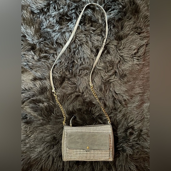 Crossbody Gray Suede‎ and Pattern Fabric - Picture 3 of 7